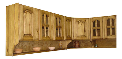 Alacena Maciza 1.60 Mts Std Estilo Campo Rustika Tono Roble Marrón Claro
