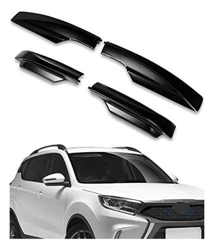 4x Black Roof Rack Side Rails End Covers Shell Cap Repl...