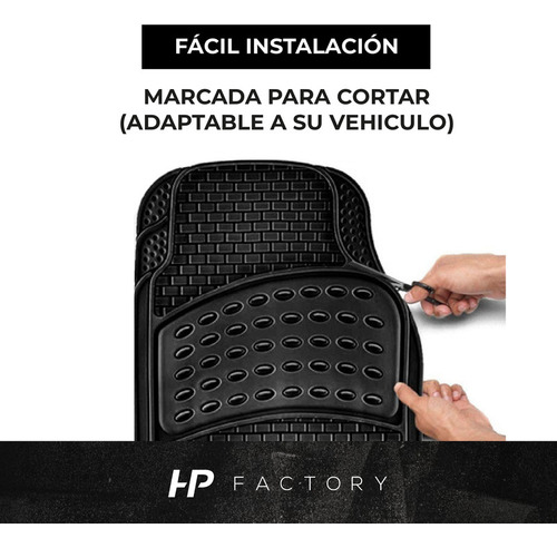 Cubre Alfombra Para Auto Pvc 3 Piezas Color Negro Universal