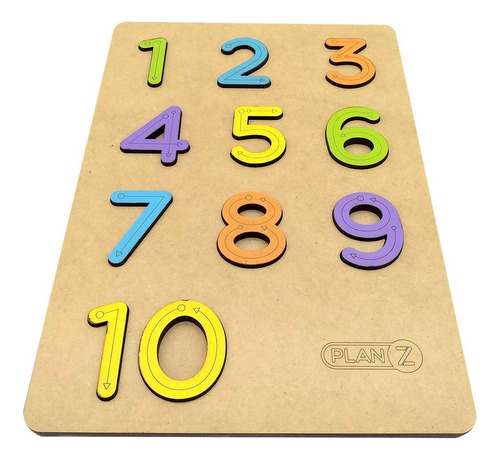 Juego Encastre Números Juego Puzzle Didactico Madera Niños