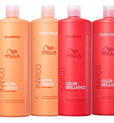 Kit Wella Invigo Sh E Con Enrich + Brillance  (4 Produtos)