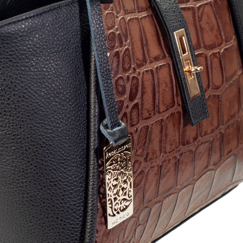 Imagen 2 de 7 de Bolso De Piel Con Grabado Tipo Cocodrilo Bolsa Moda Mujer