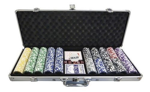 Maleta De Poker 500 Fichas Holográficas Numeradas Oficiais