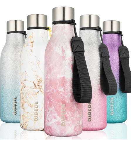 Insulated Bottles, 18oz Stainless Steel Metal Bottle Wi...