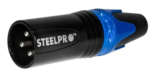 Jack Xlr Canon 3 Puntas Steelpro Xlr-pin Con Seguro Azul