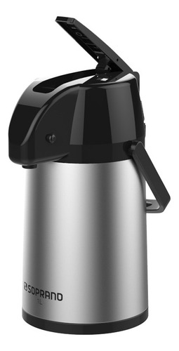 Garrafa Térmica Soprano Exclusiva 1 Litro Aço Inox Café Chá Cor Prateado