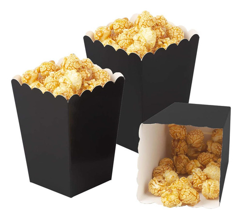 Cajas De Palomitas Negras Aimtohome, Mini Caja De Palomitas