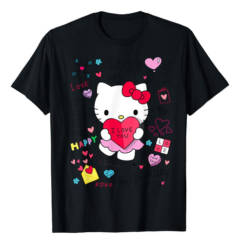 Playera De San Valentín Con Notas De Amor De Hello Kitty