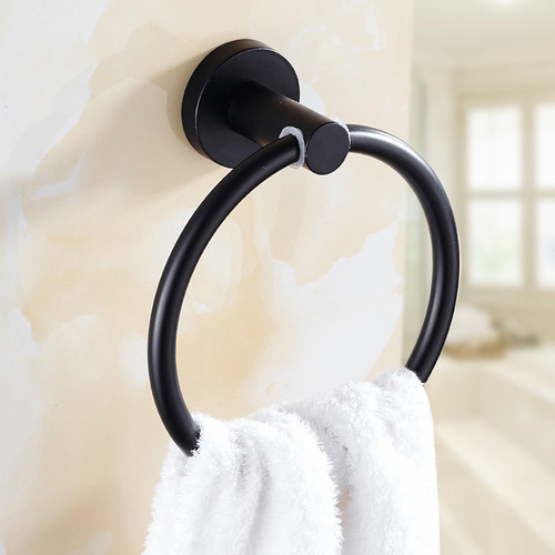 Toallero De Acero Inoxidable Negro De Estilo Europeo Para Ba