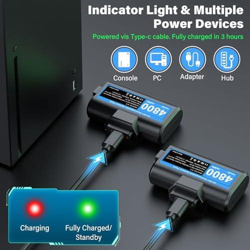 Paquete De Baterías Recargables Para Controlador Xbox, Bater