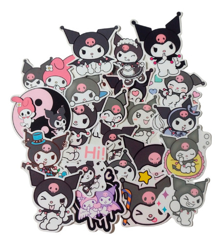 Pack Stickers - Kuromi - Sanrio - X 24 Unidades - L3p