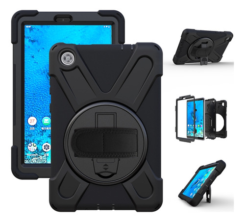 Funda Negra De Silicona + Pc Para Lenovo Tab M8