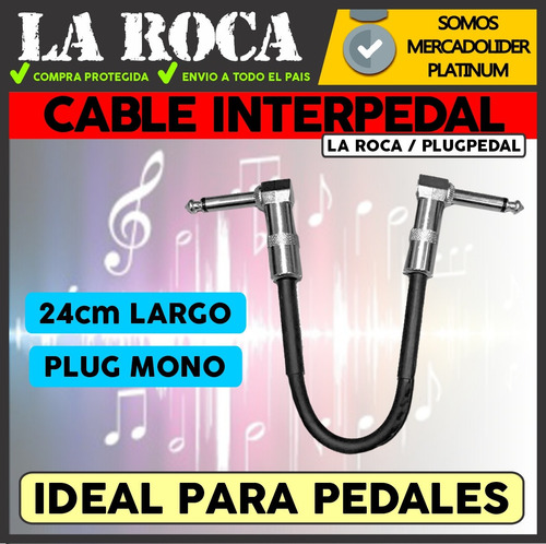 Imagen 3 de 9 de Cable Interpedal Plug L Ficha Metalica 24cm Pedales Cuo