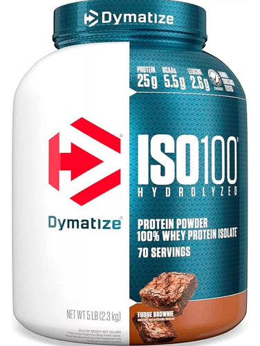 Suplemento em pó Dymatize  Whey ISO-100 proteína ISO-100 sabor  fudge brownie em pote de 2.3kg
