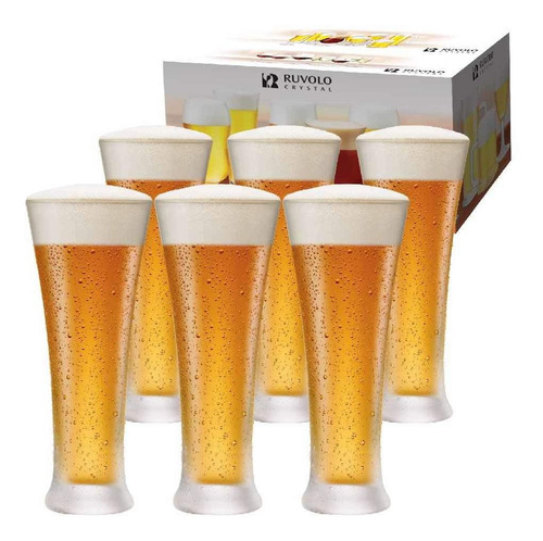 Imagem 1 de 6 de Jogo Copos Ritzenhoff Cerveja Pilsner Cristal 400ml 6 Pcs