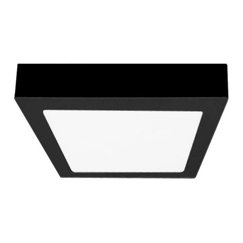 Plafon Panel Foco Led Cuadrado Sobrepuesto Negro 12w 220v