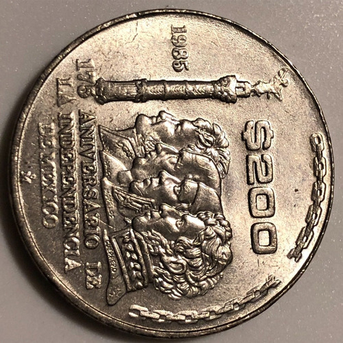 Mex25017 México 200 Pesos 1985 Independencia Au Ayff