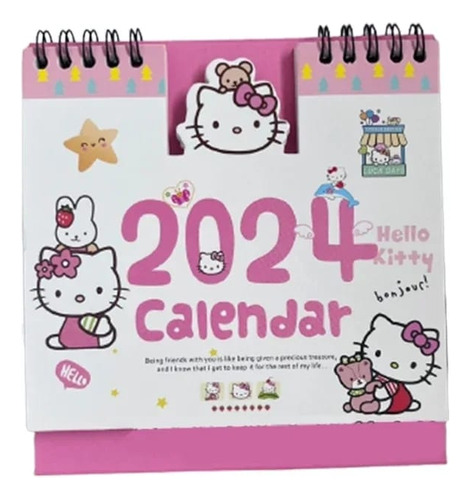 Calendario Kawaii Hello Kitty, Calendario De Escritorio