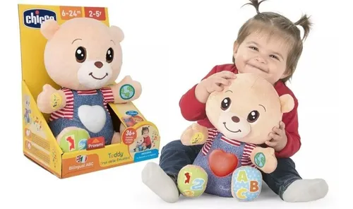Oso Teddy Chicco Didactico Peluche Pilas Habla Ver Video
