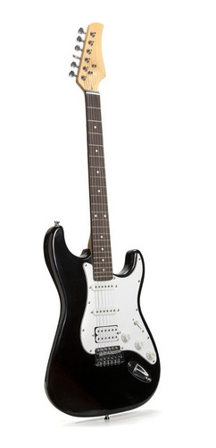 Imagen 2 de 3 de Guitarra eléctrica Femmto Stratocaster EG001 de aliso 2020 blanca y negra brillante con diapasón de mdf