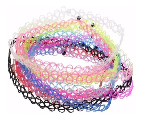 Kit 12 Colares Gargantilha Coleira Choker Tattoo Atacado