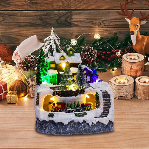 Escena De Nieve De La Casa De Pueblo De Navidad Para La