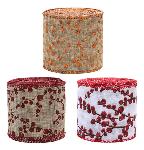 B 3 Cintas Navideñas Para Manualidades Para Hacer Flores,