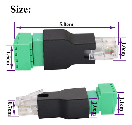 Terminal De Tornillo Rj11 Rj11 4p 4c Macho 4 Pines Hemb...
