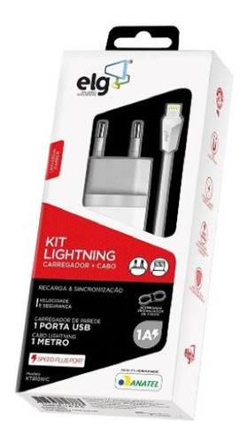 Carregador Para iPhone Com Cabo Certificado ELG Cor Branco