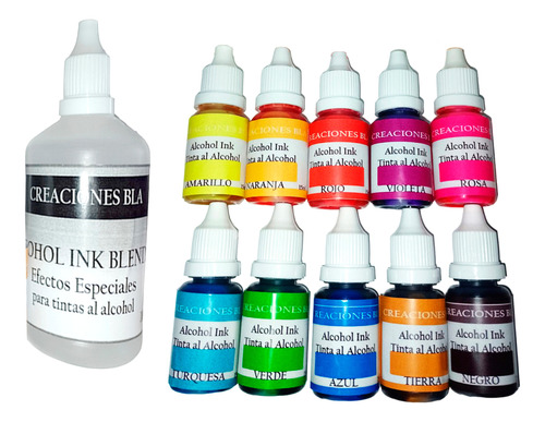 Tintas Alcohol Ink Artefluido 10 Colores + Activador 