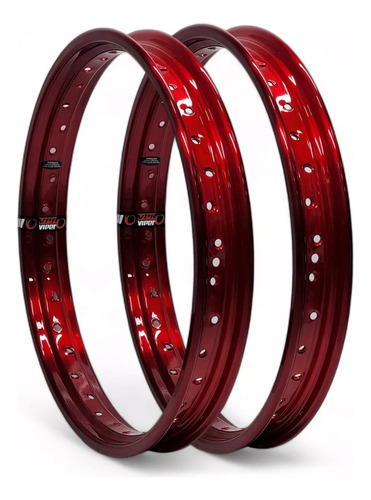 Par Roda Alumínio Vermelho Viper Cubo Preto Titan 150 Esd