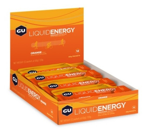 Gel Líquido Liquid Energy Caja X 12 Unidades Aminoácidos Sabor Orange (20 mg Cafeína)