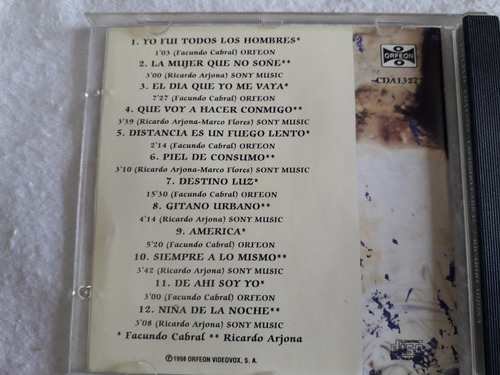 Tiempo De Bohemia Ricardo Arjona/ Facundo Cabral Cd