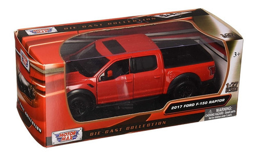 Motor Ford F-150 Raptor 1/24 Max Timeless Legends 2017, cor vermelha