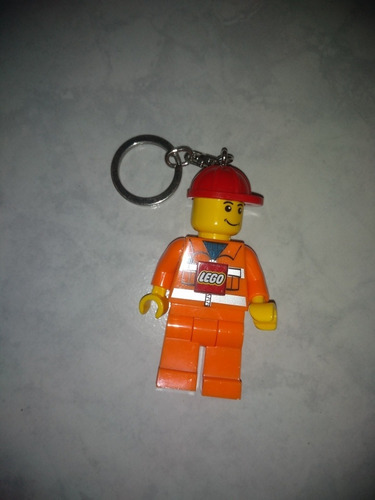 Llavero Lego City Led Key Light Construction Worker Original
