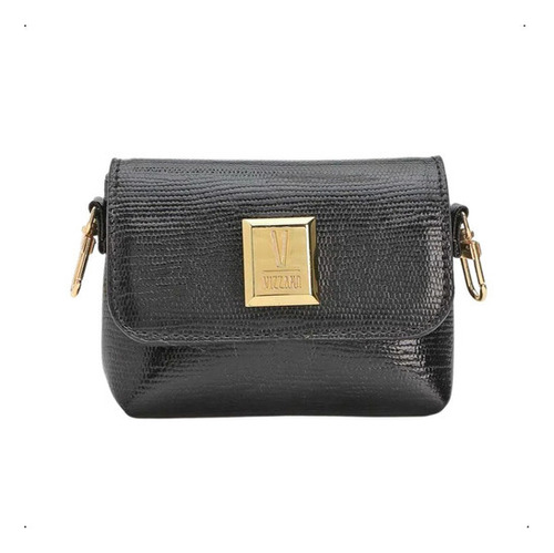 Mini Bolsa Feminina Vizzano Lezzard Preto