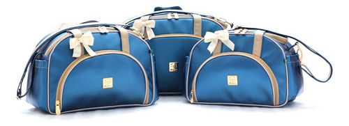 Conjunto Bolsa Maternidade Bebe Menina Menino Enxoval Miellu Cor Azul