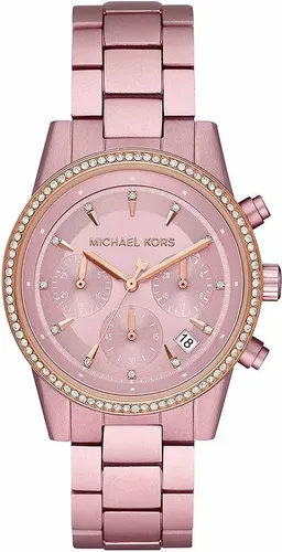 Reloj Michael Kors Cronógrafo Mujer En Aluminio Rosa Mk6753