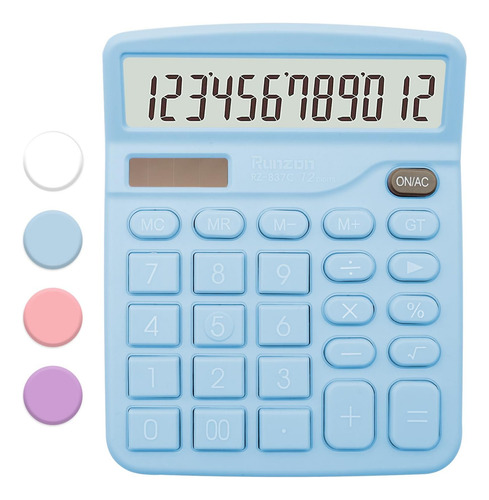Calculadora De Oficina Azul Con Pantalla Lcd Para Escritorio