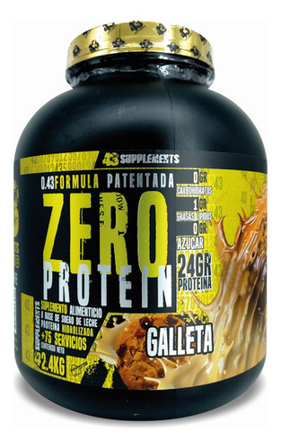 Proteína Hidrolizada Zero Carbohidratos 43 Supplements 2.4kg Sabor Galleta