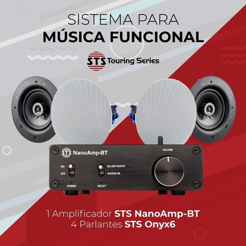 Sistema Para Música Funcional 4 Parlantes 6¨y Amplificador 