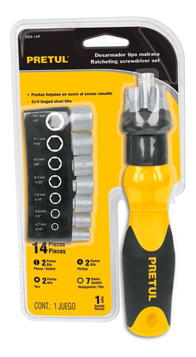 Desarmador Tipo Matraca Destornillador + Puntas Y Dados Set