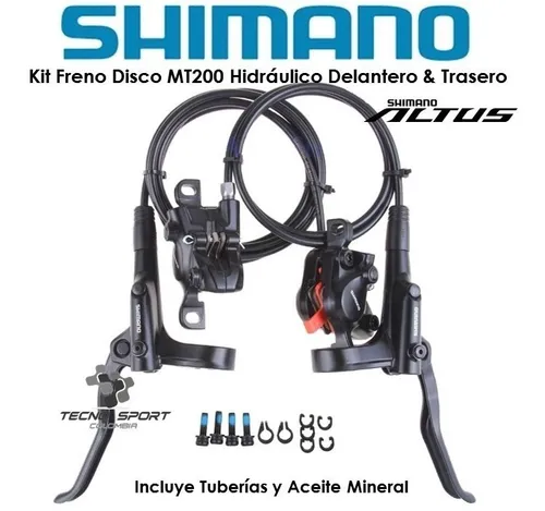 Freno Disco Shimano Hidráulico Mt200 Altus Kit Completo Mtb