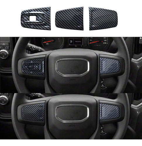 Ruihe Funda Volante Color Fibra Carbono Para Gmc Sierra 1500