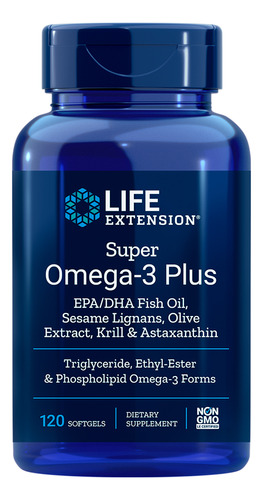 Super Ômega 3 C/ Astaxanthin E Krill 120 Sgel Life Extension