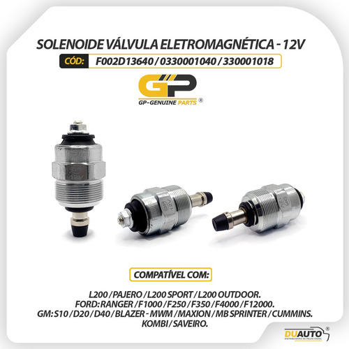 Solenoide Válvula Eletromagnética Modeos Ford Gm F002d13640