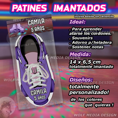 6 Patines Iman Souvenirs Cumpleaños Aprender Atar Cordones
