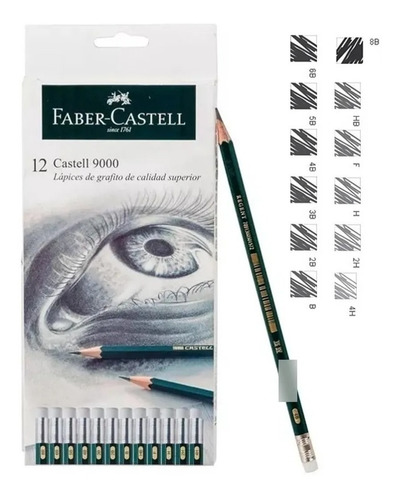 Lapices Faber Castell 9000 X12 