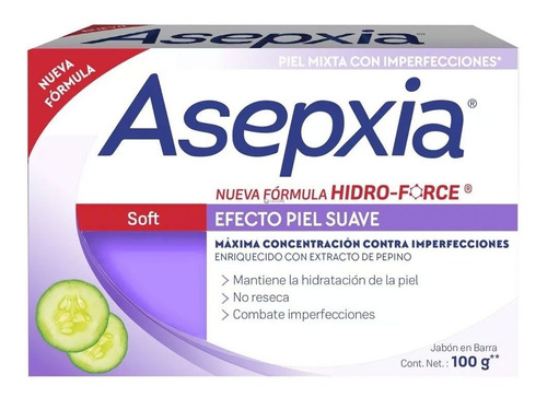 Asepxia Jabón En Barra Soft Piel Mixta X 100grs