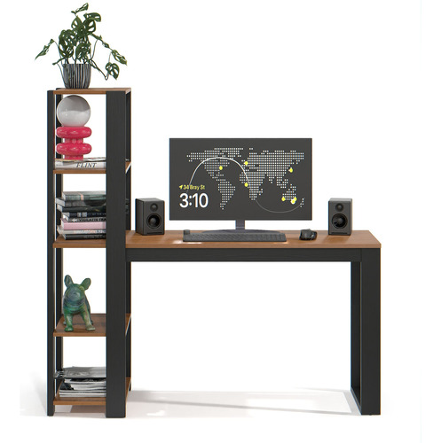 Mesa Escrivaninha C/ Prateleiras Para Home Office E Trabalho